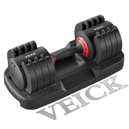 VEICK Adjustable Dumbbell Set 5 in 1 Free Dumbbell for Men and Women Black Dumbbell for Home Gym Full Body Workout Fitness Fast Adjust by Turning Handle