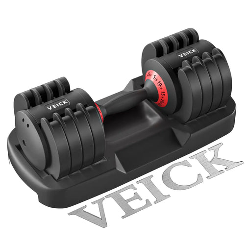 VEICK Adjustable Dumbbell Set 5 in 1 Free Dumbbell for Men and Women Black Dumbbell for Home Gym Full Body Workout Fitness Fast Adjust by Turning Handle