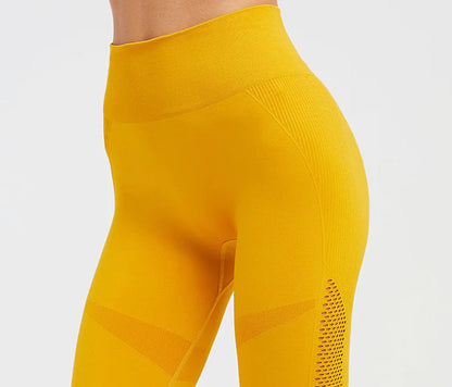 Seamless Hollow Fitness Leggings for Yoga and Gym