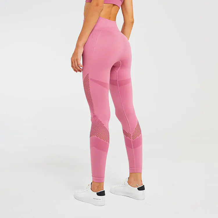 Seamless Hollow Fitness Leggings for Yoga and Gym